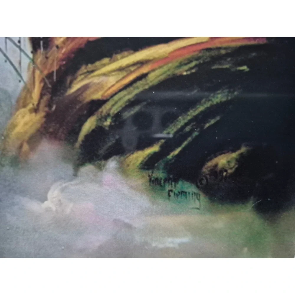Vintage Vincent Fleming Angel Bridge Fantasy Art Prints Framed Pair 1995‎